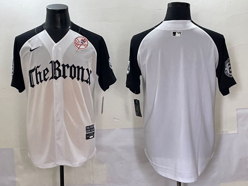 Men 2025 New York Yankees Blank White black Five generations Joint Name Nike MLB Jersey style 52->new york yankees->MLB Jersey